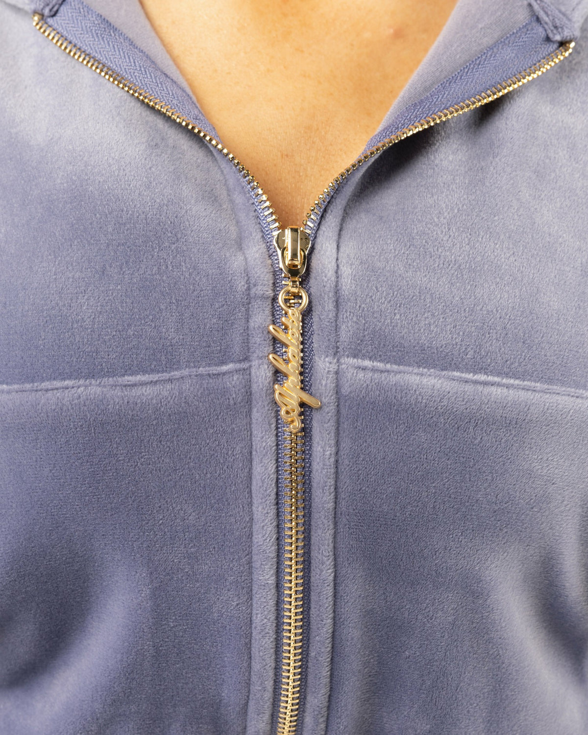Velour Zip Hoodie - Dusty Blue - Workout Clothes For Women | Alphalete