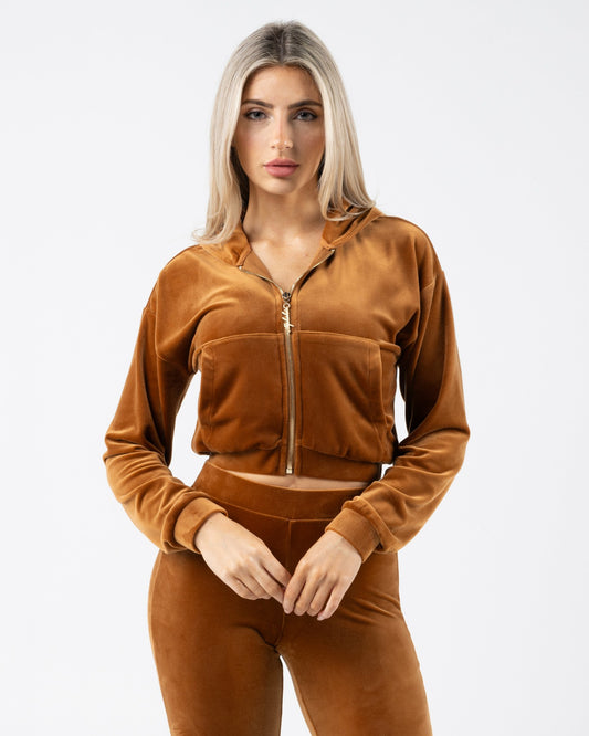 Velour Zip Hoodie - Root - Workout Clothes For Women | Alphalete
