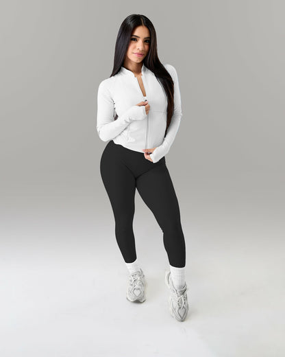 Aura Sculpt Jacket - White - Workout Clothes For Women | Alphalete