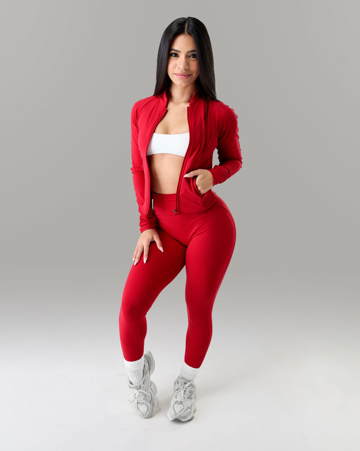 Aura Sculpt Jacket - Scarlet - Workout Clothes For Women | Alphalete