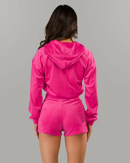 Velour Zip Hoodie - Bloom - Workout Clothes For Women | Alphalete