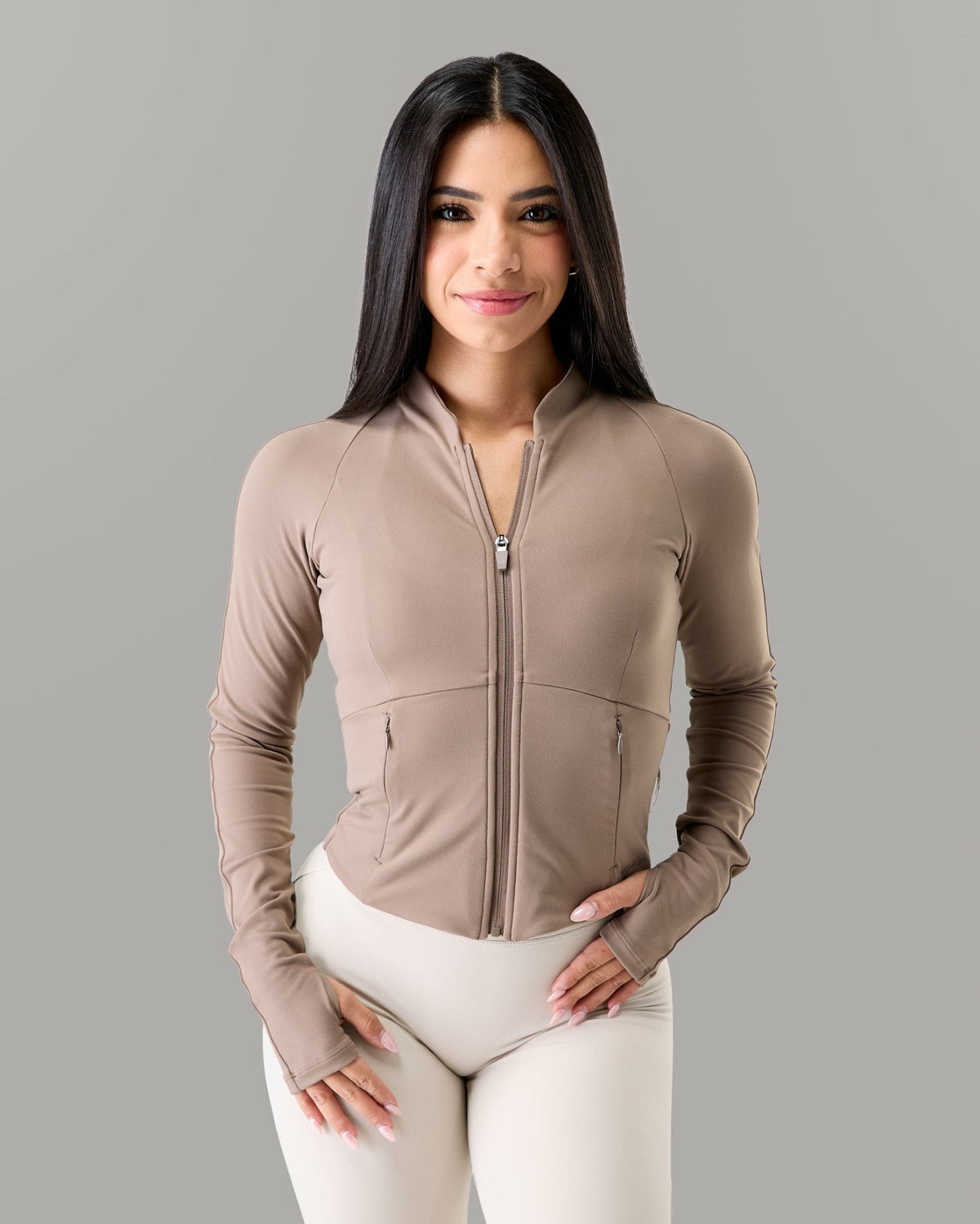 Aura Sculpt Jacket - Mocha - Workout Clothes For Women | Alphalete
