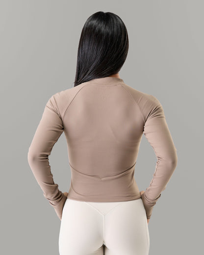 Aura Sculpt Jacket - Mocha - Workout Clothes For Women | Alphalete