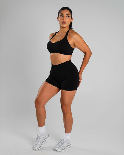 Amplify Mid Rise Short - Black - Workout Clothes For Women | Alphalete