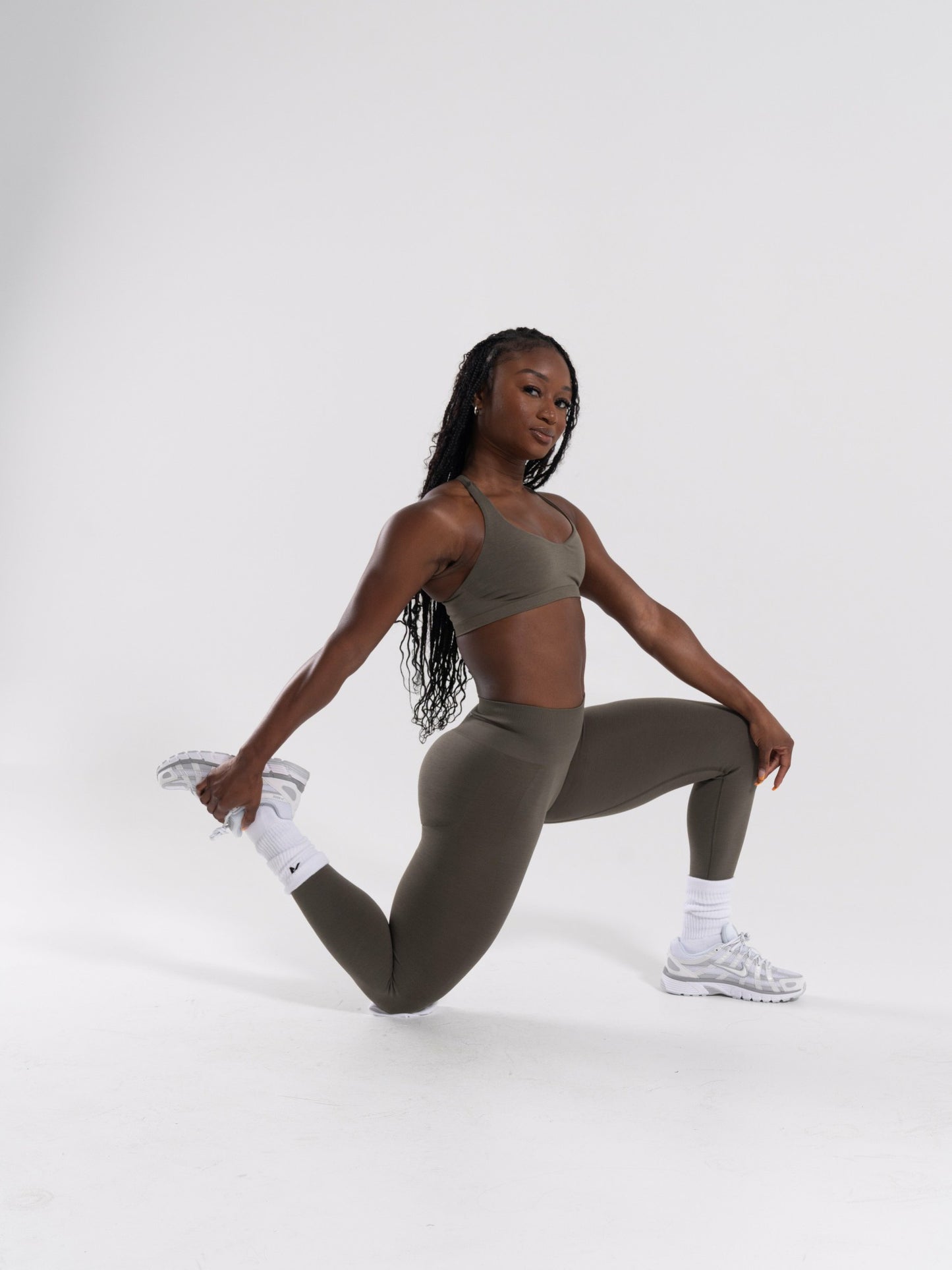 Pump Mid Rise Legging - Khaki | Alphalete