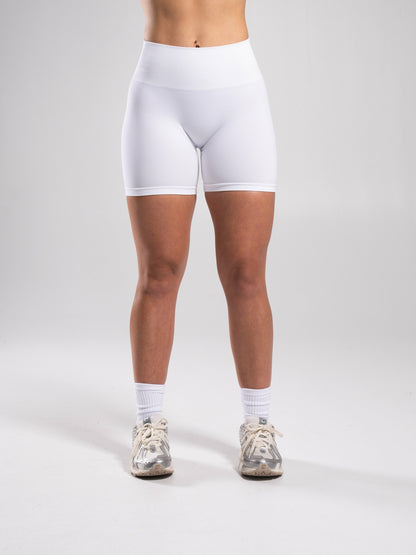 Pump Mid Rise Short - White - Workout Clothes For Women | Alphalete