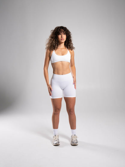 Pump Mid Rise Short - White - Workout Clothes For Women | Alphalete