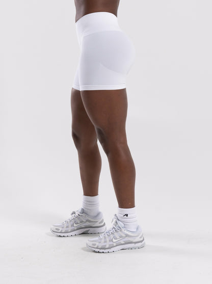 Pump Mid Rise Short - White - Workout Clothes For Women | Alphalete