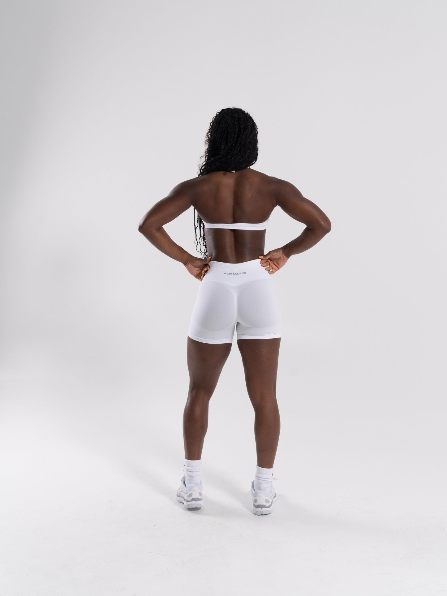 Pump Mid Rise Short - White - Workout Clothes For Women | Alphalete