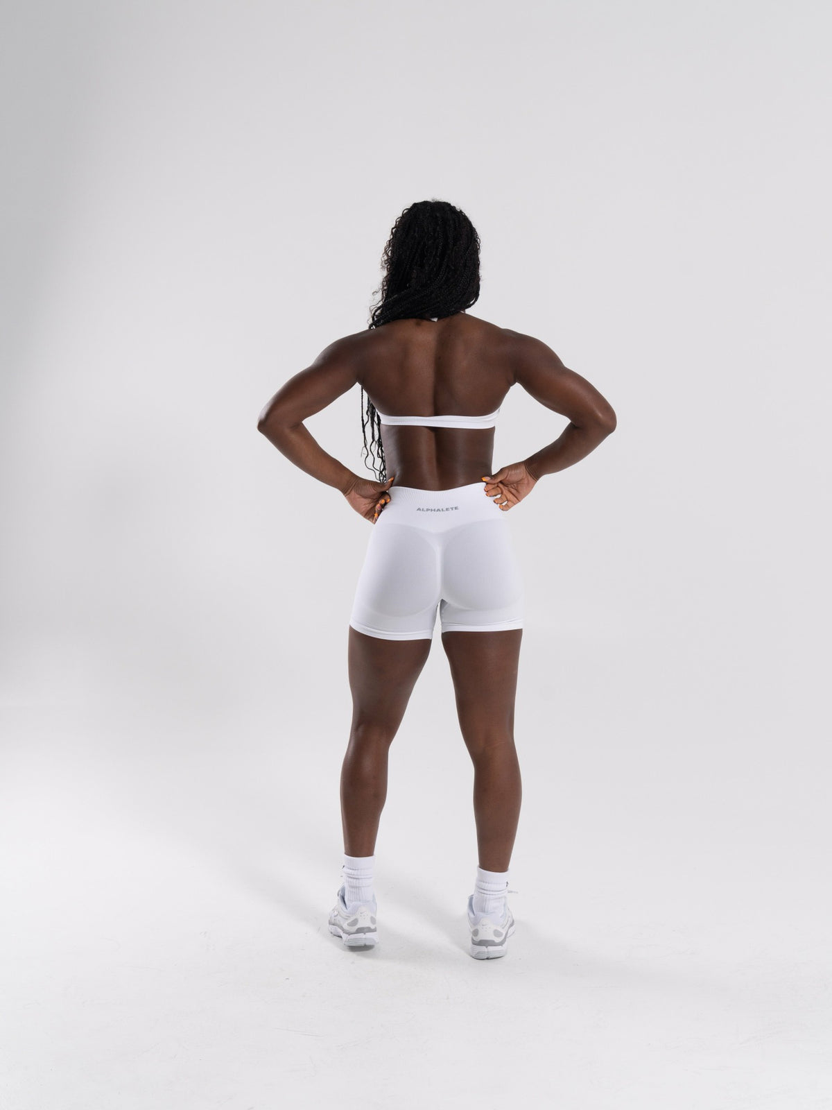 Pump Mid Rise Short - White - Workout Clothes For Women | Alphalete