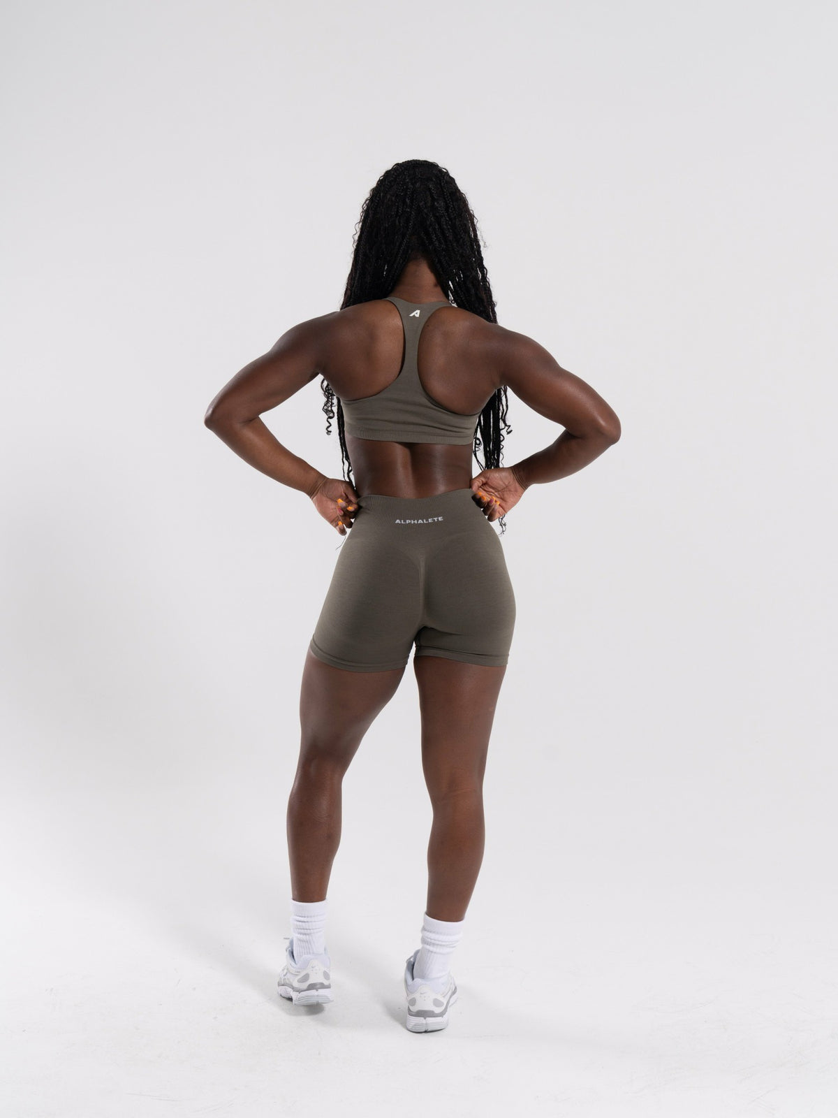 Pump Mid Rise Short - Khaki - Workout Clothes For Women | Alphalete