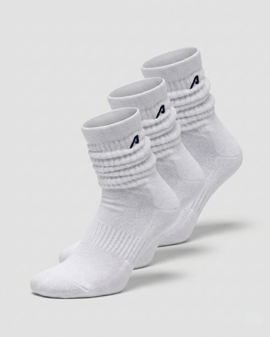 Scrunch Sock 3pk - White - Workout Clothes For Women | Alphalete