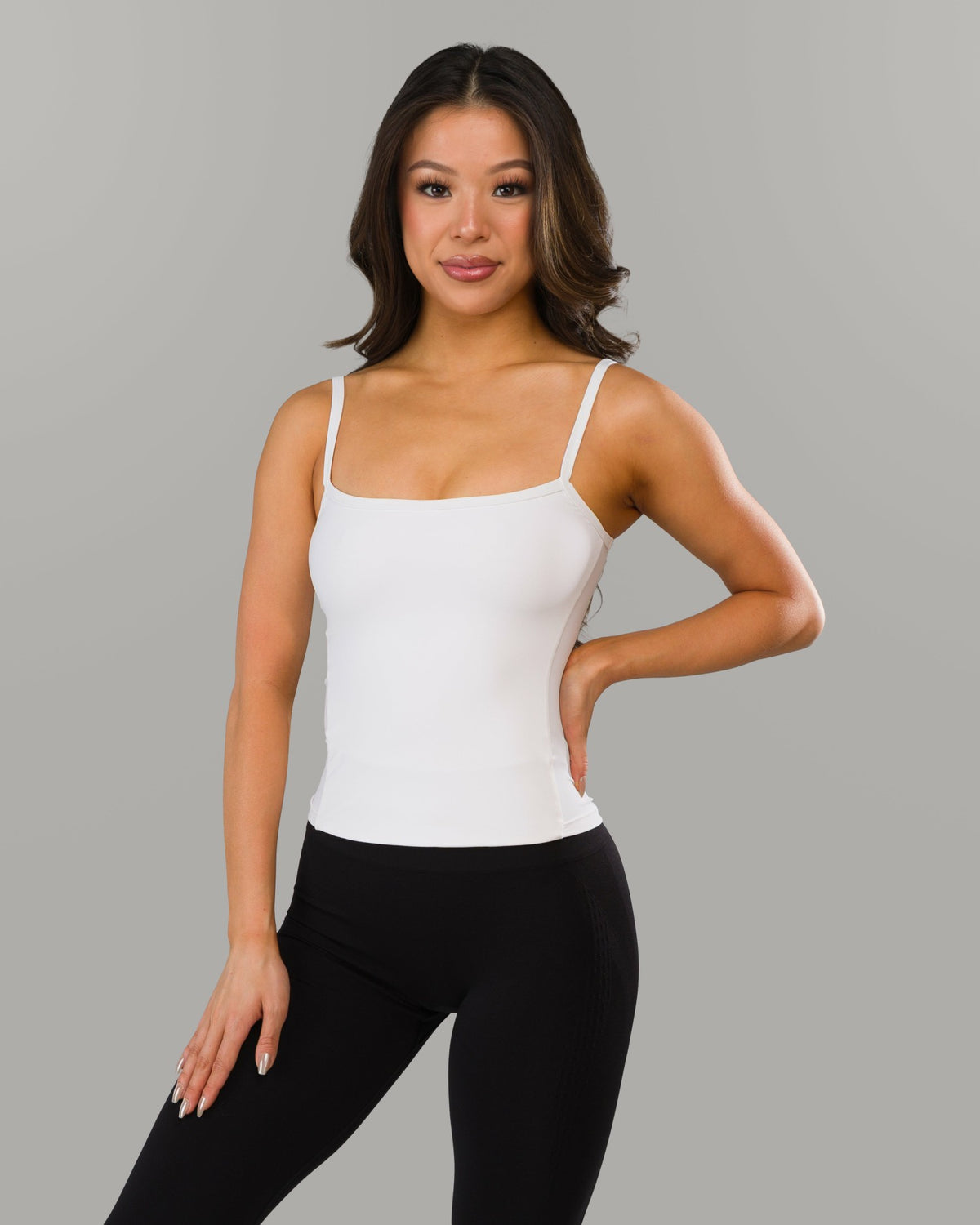 Basics Cami Tank - White - Workout Clothes For Women | Alphalete