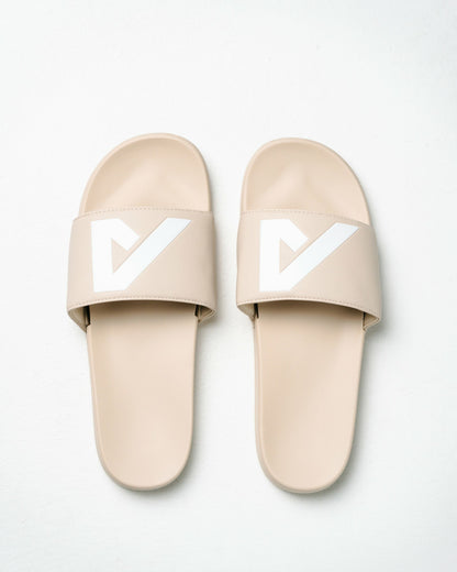 Alpha Slides - Cream / White - Workout Clothes | Alphalete