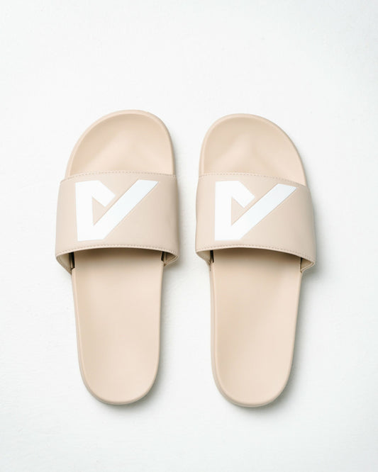 Alpha Slides - Cream / White - Workout Clothes | Alphalete