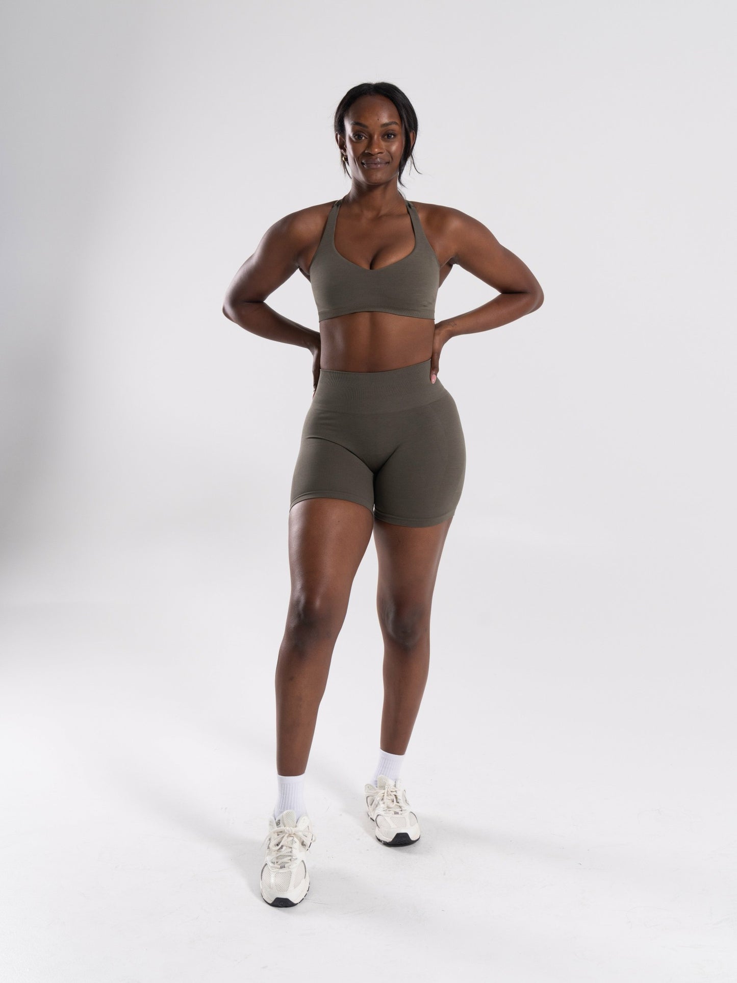 Pump High Rise Short - Khaki - Workout Clothes For Women | Alphalete