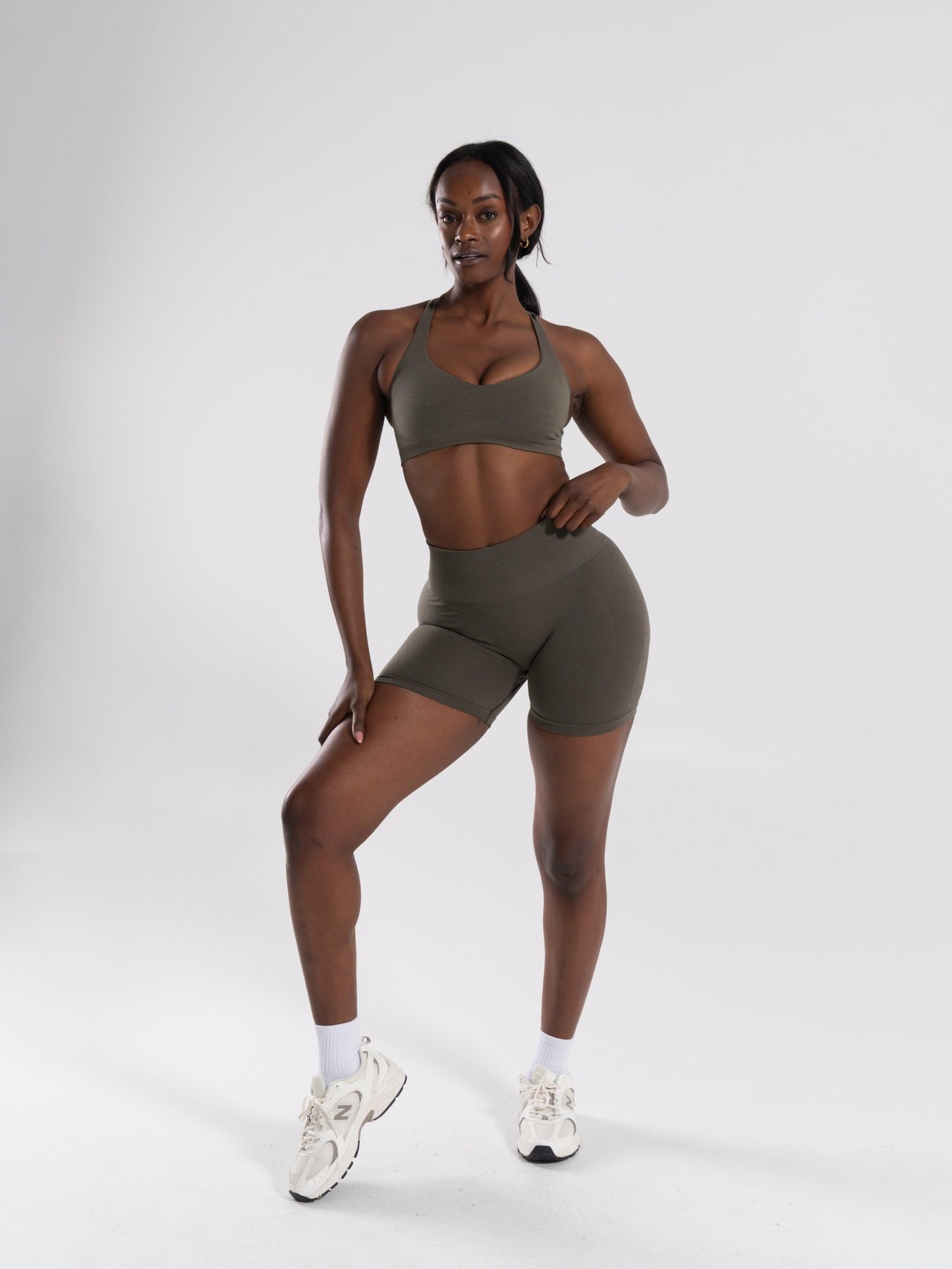 Pump High Rise Short - Khaki - Workout Clothes For Women | Alphalete