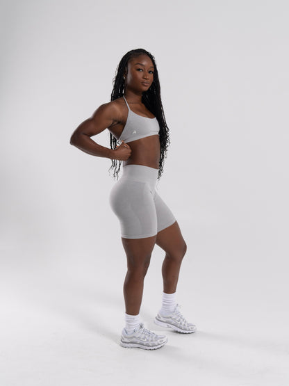 Pump Mid Rise Biker Short - LT Heather | Alphalete