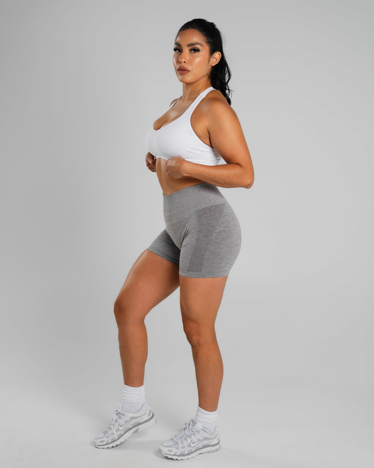 Amplify Mid Rise Short - Heather Grey | Alphalete