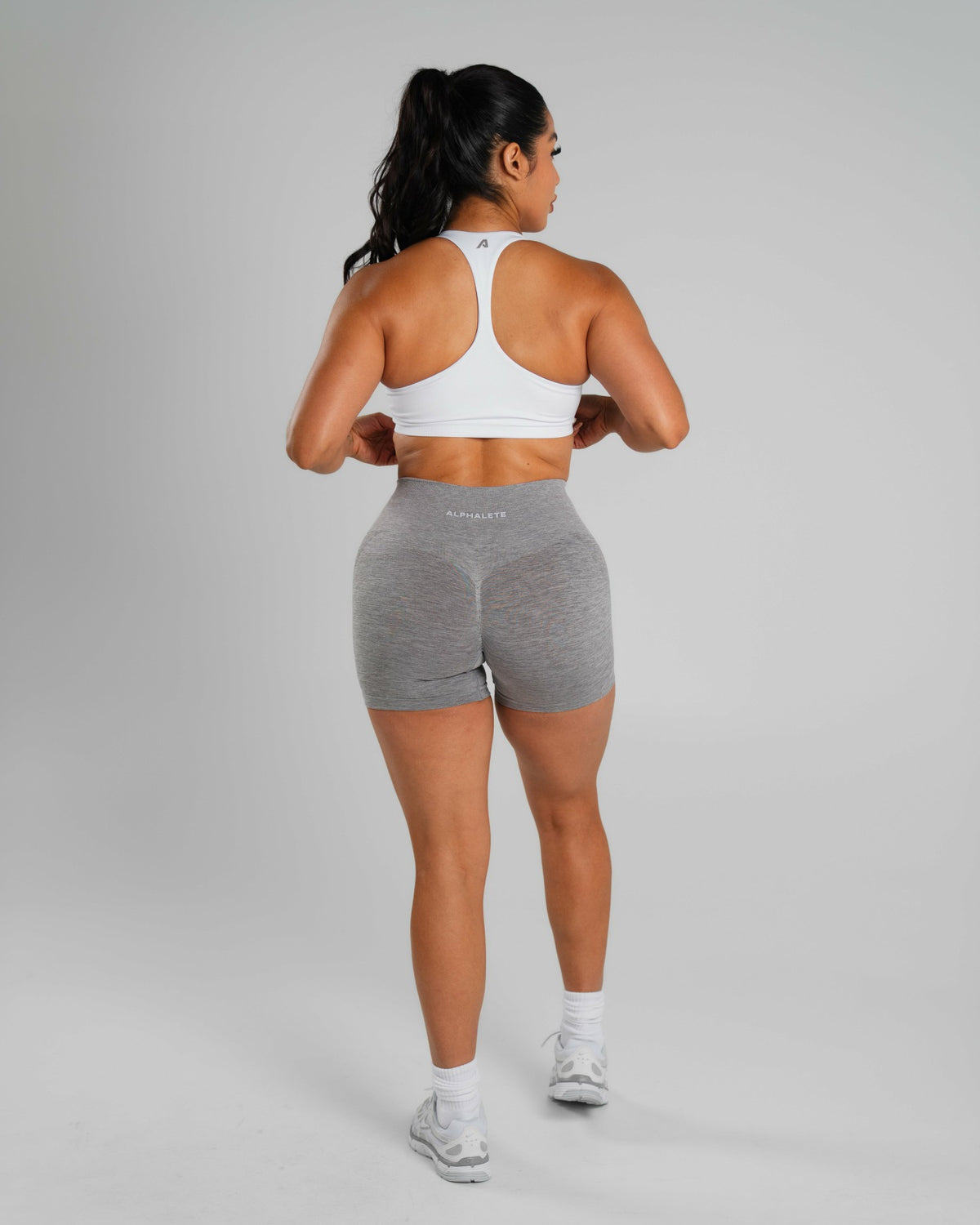 Amplify Mid Rise Short - Heather Grey | Alphalete