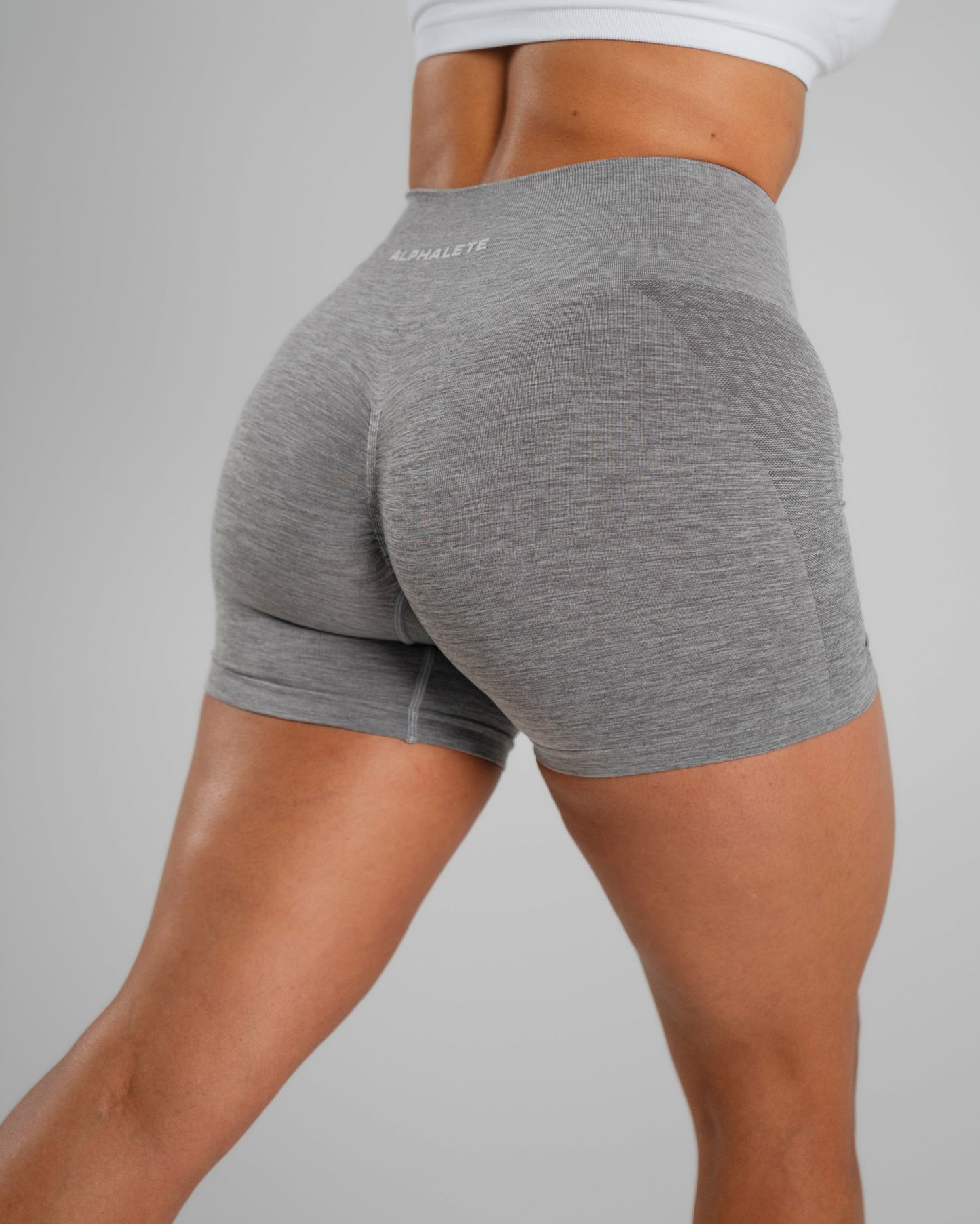 Amplify Mid Rise Short - Heather Grey | Alphalete