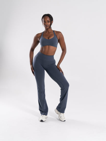 Pump Mid Rise Flared Pant Long - Dusty Navy | Alphalete