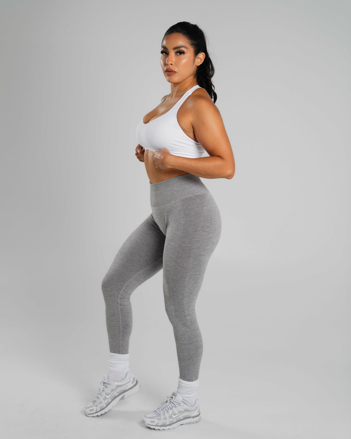 Amplify Mid Rise Legging - Heather Grey | Alphalete