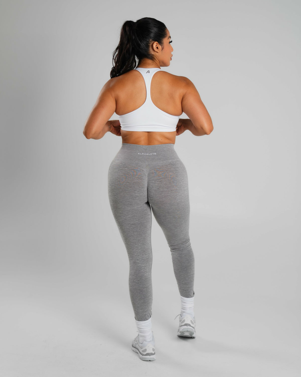 Amplify Mid Rise Legging - Heather Grey | Alphalete