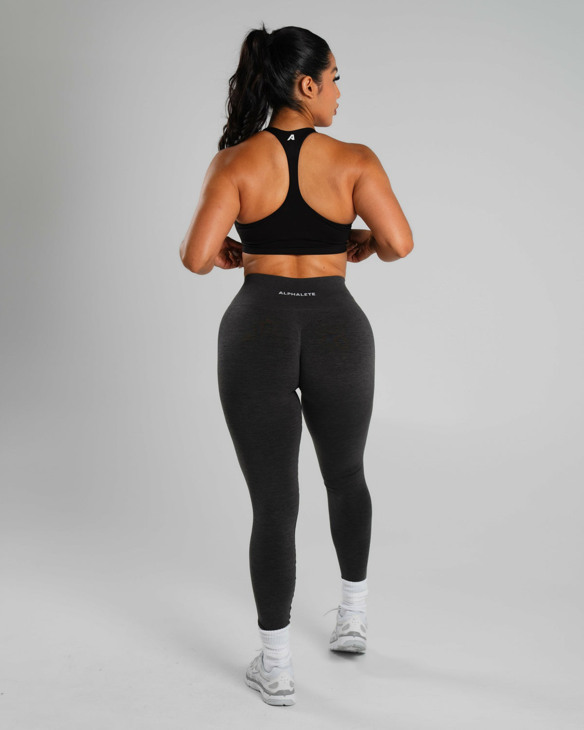 Amplify Mid Rise Legging - Dark Heather Grey | Alphalete