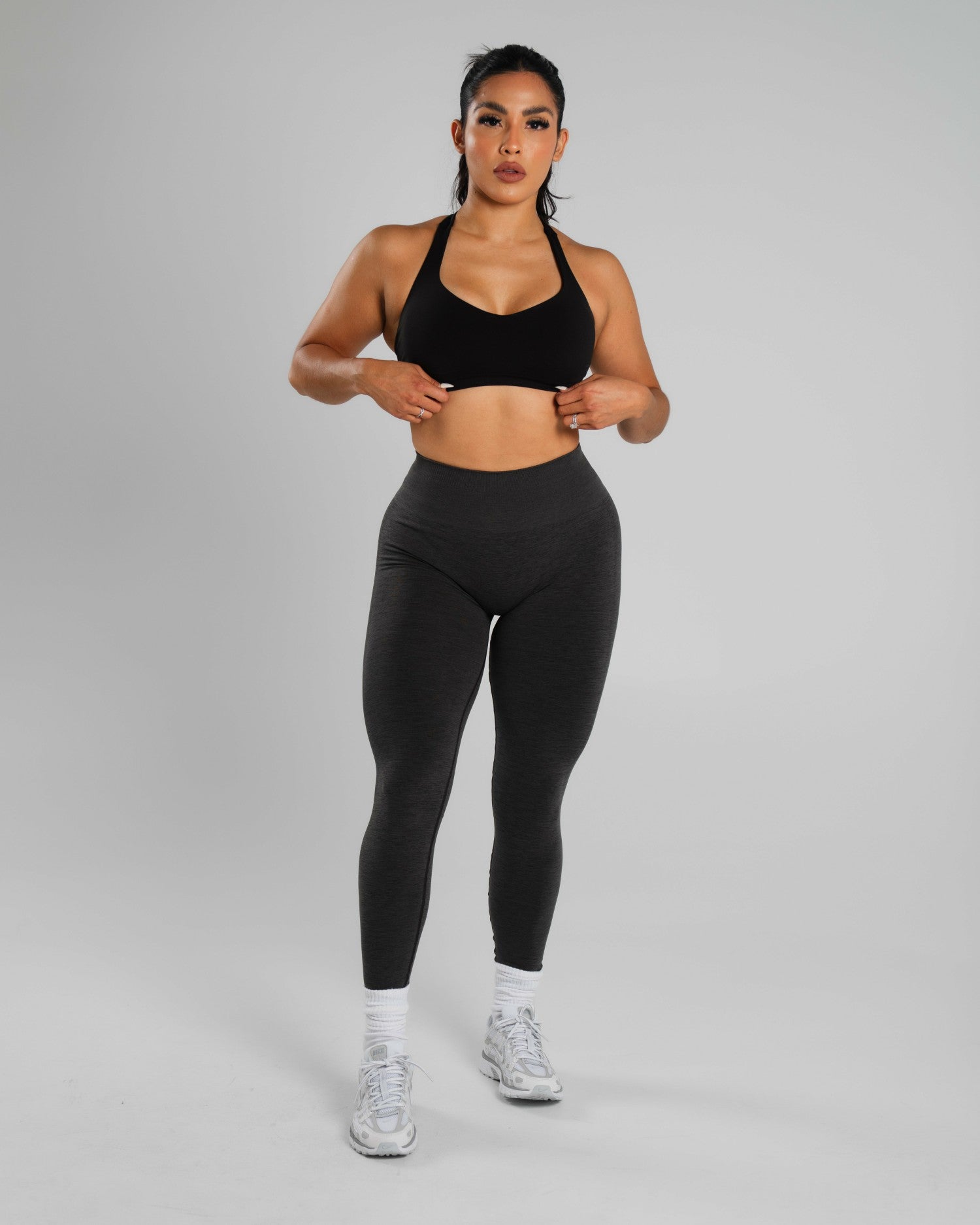 Amplify Mid Rise Legging - Dark Heather Grey | Alphalete