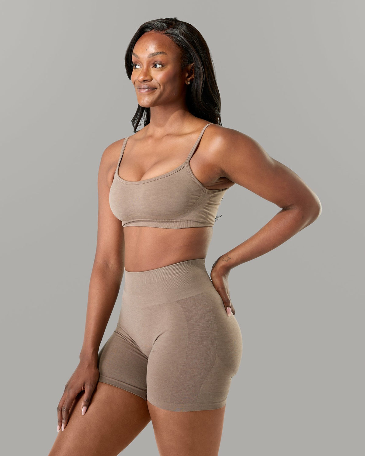 Push Bra - Mocha - Best Sports Bra | Alphalete