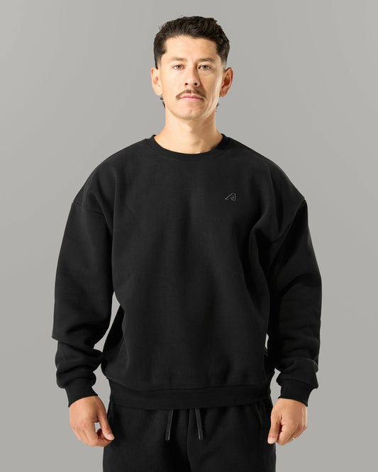 Staple Crewneck - Black - Workout Clothes | Alphalete