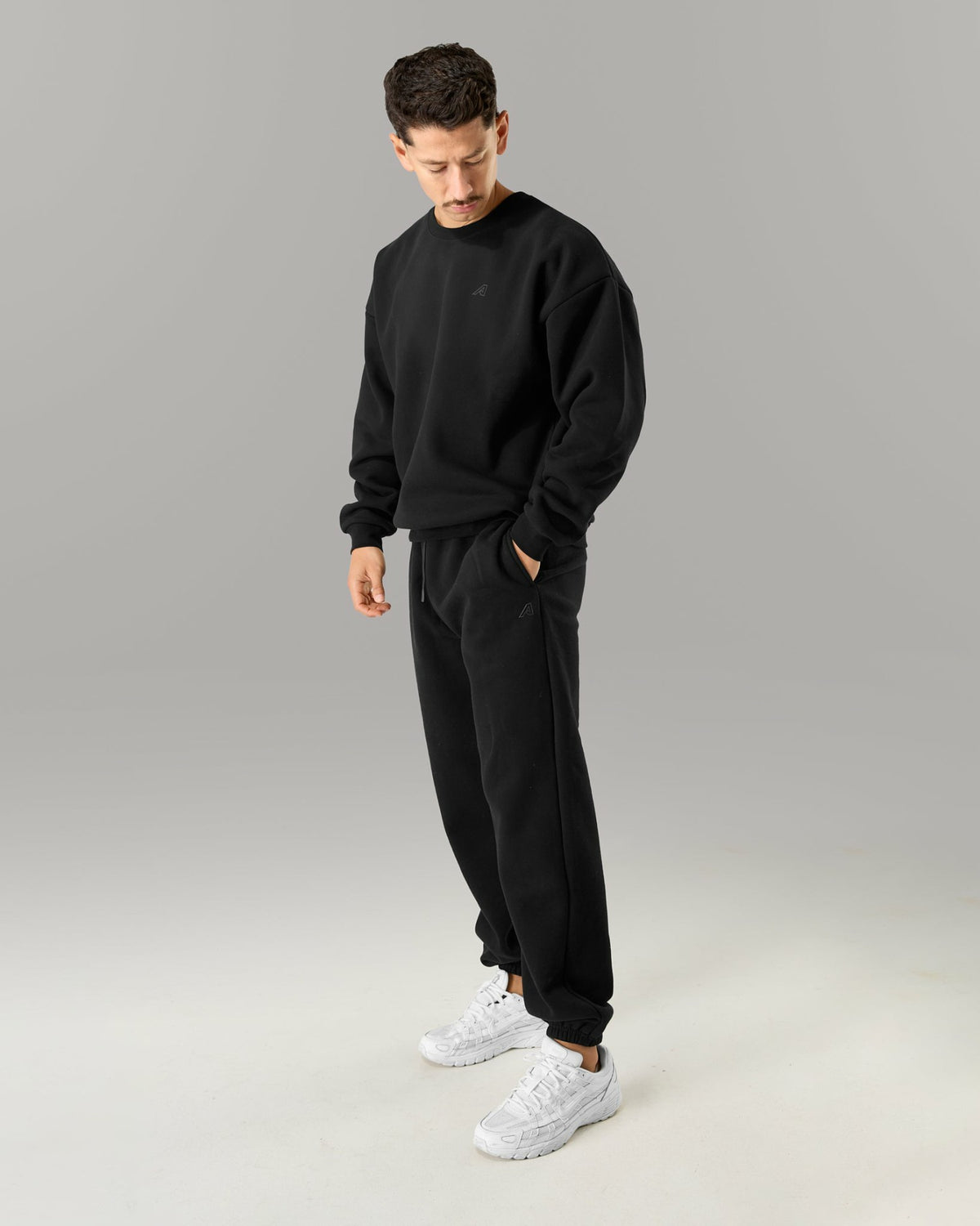 Staple Crewneck - Black - Workout Clothes | Alphalete