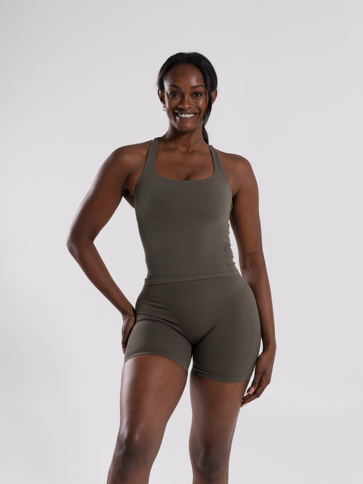 Mirror Tank - Khaki - Workout Clothes For Women | Alphalete