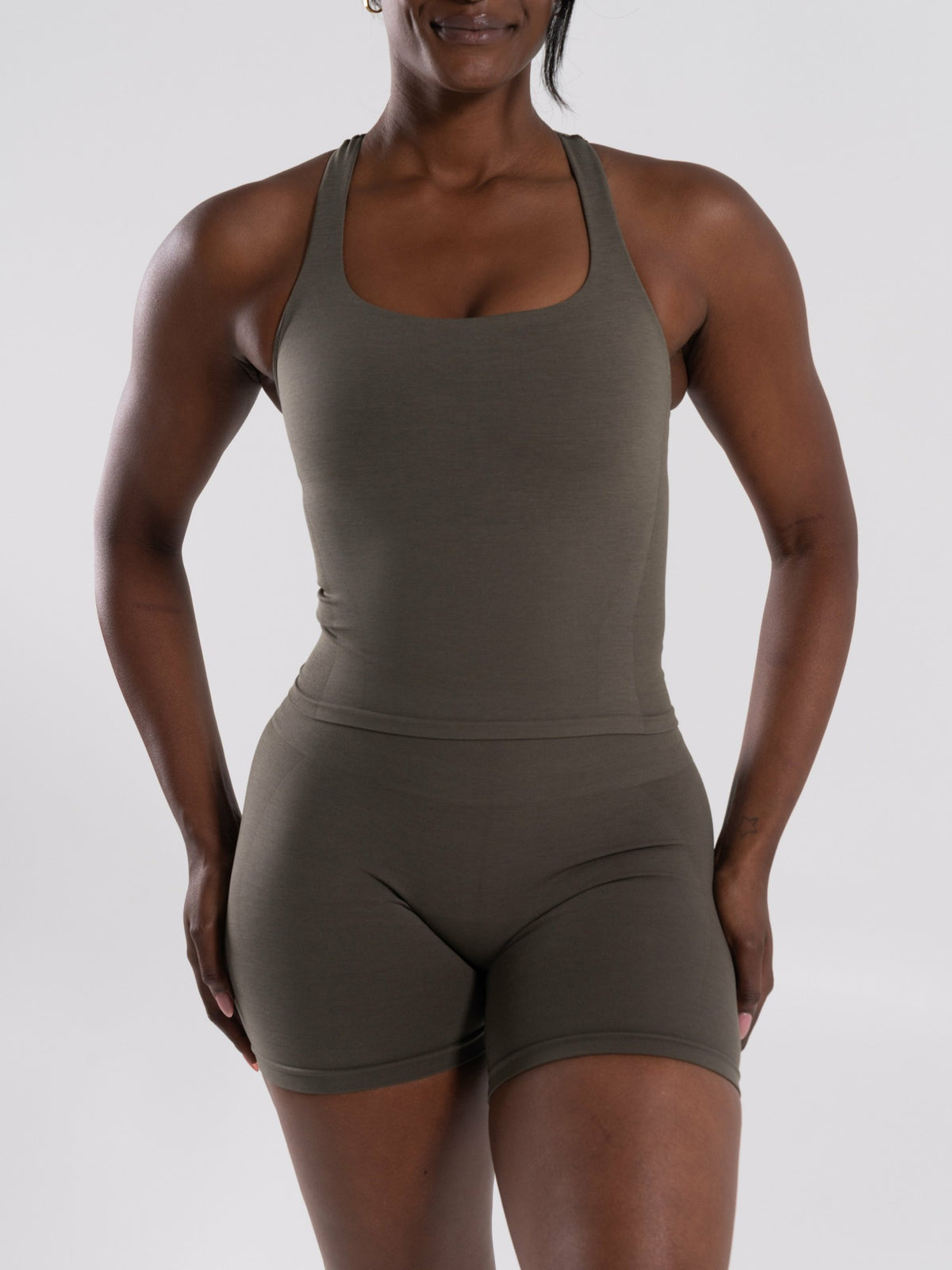 Mirror Tank - Khaki - Workout Clothes For Women | Alphalete