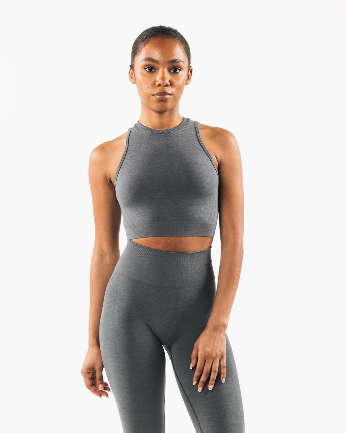 Stratus Crop Tank - Smoke - Workout Clothes For Women | Alphalete