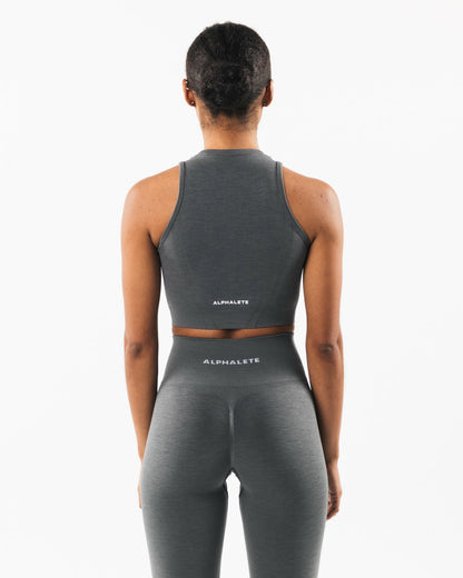 Stratus Crop Tank - Smoke - Workout Clothes For Women | Alphalete