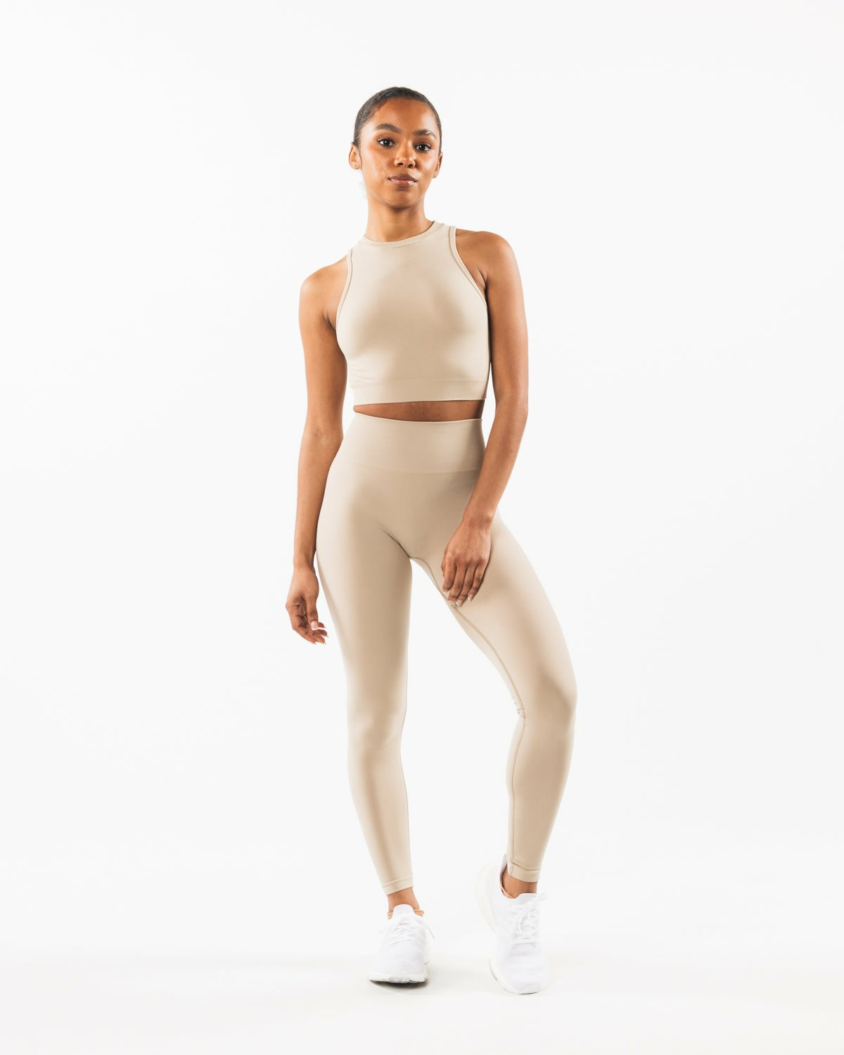 Stratus Crop Tank - Linen - Workout Clothes For Women | Alphalete
