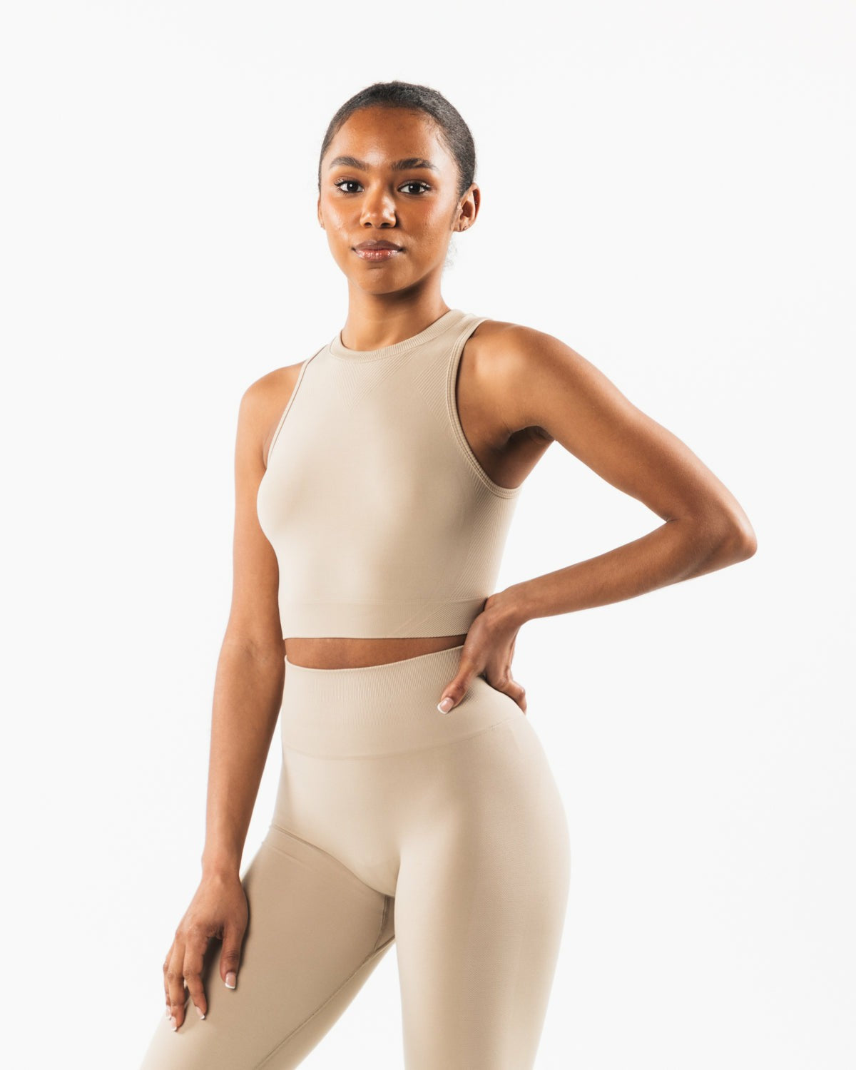 Stratus Crop Tank - Linen - Workout Clothes For Women | Alphalete