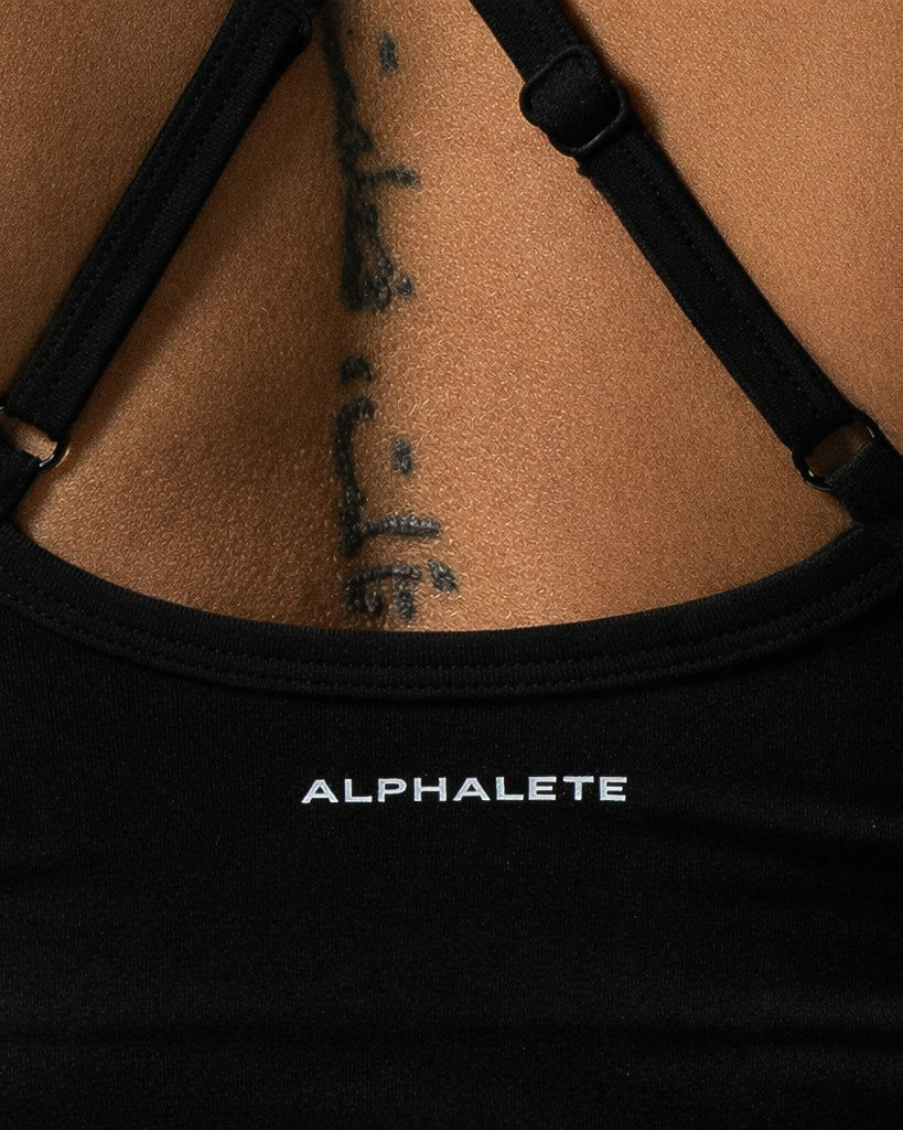 Crossed Push Tank - Black - Workout Clothes For Women | Alphalete
