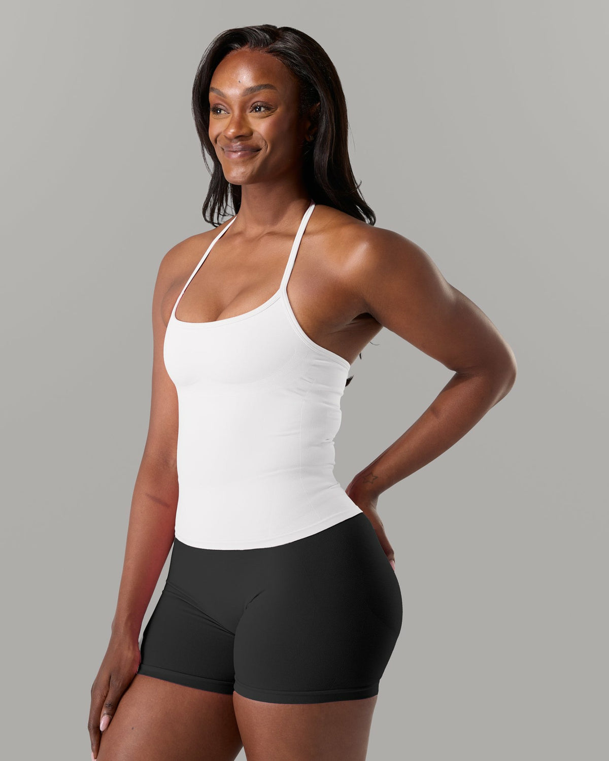 Halter Push Tank - White - Workout Clothes For Women | Alphalete