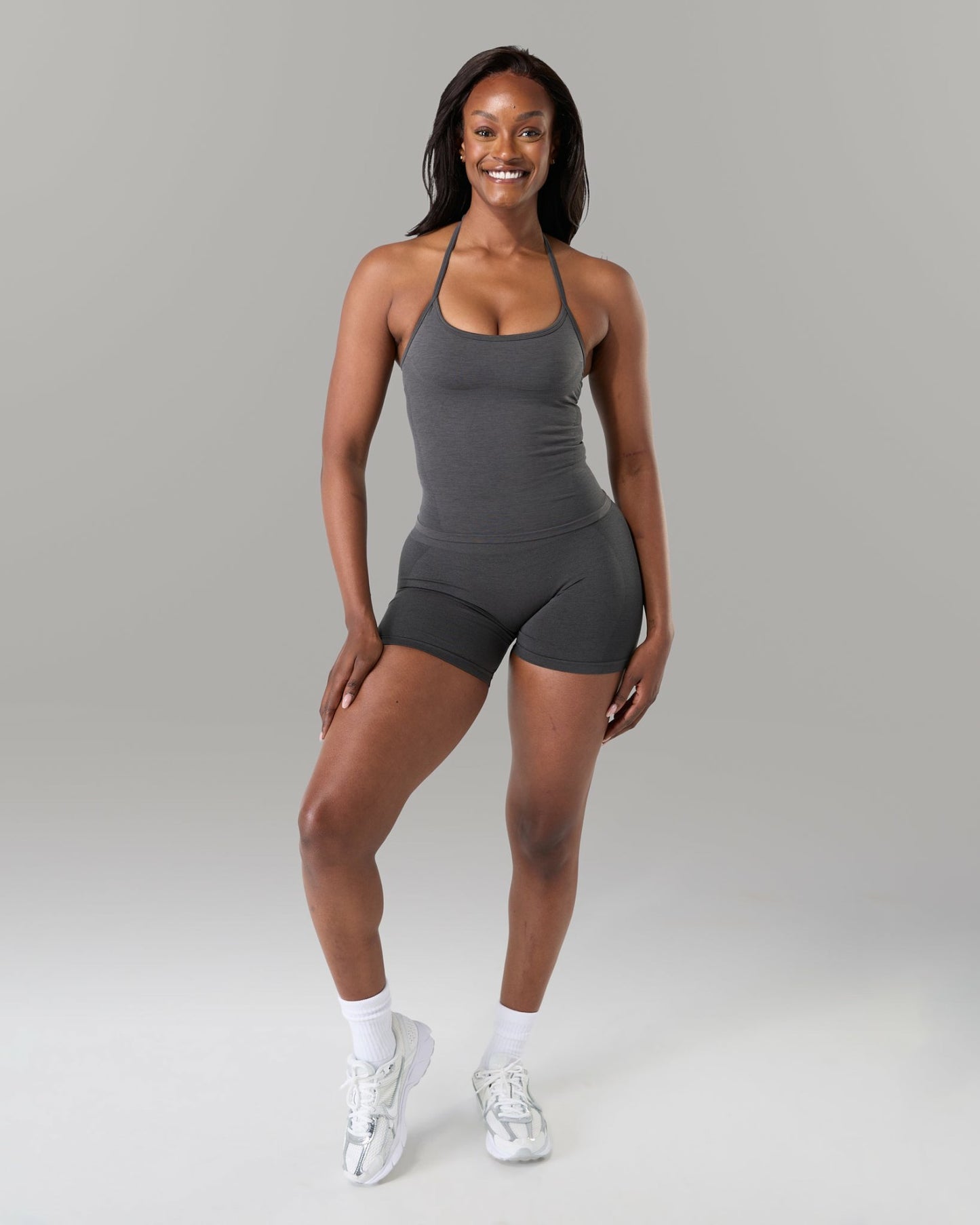 Halter Push Tank - Dark Heather Grey | Alphalete