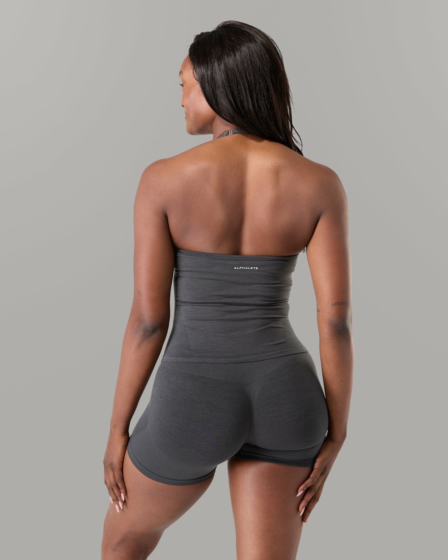 Halter Push Tank - Dark Heather Grey | Alphalete