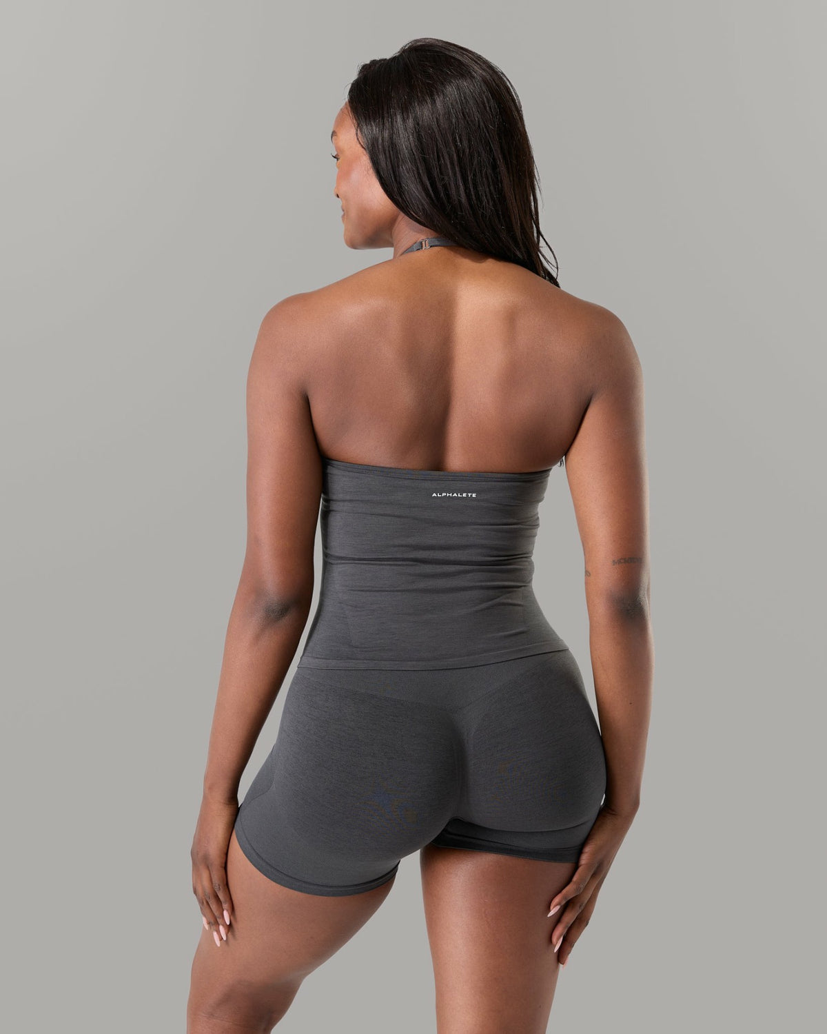 Halter Push Tank - Dark Heather Grey | Alphalete