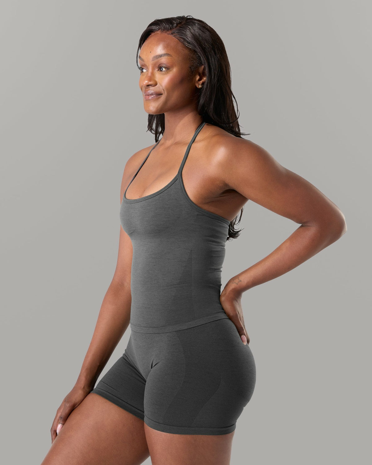Halter Push Tank - Dark Heather Grey | Alphalete
