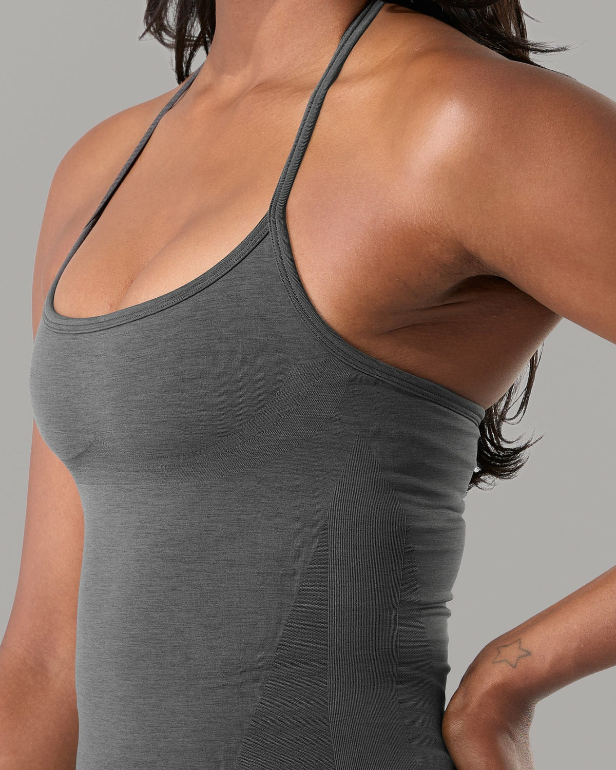 Halter Push Tank - Dark Heather Grey | Alphalete