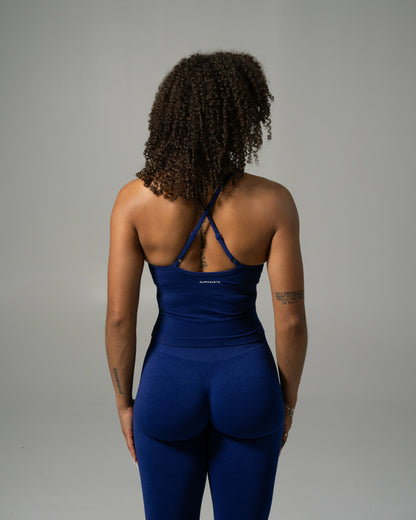 Crossed Push Tank - Indigo - Workout Clothes For Women | Alphalete