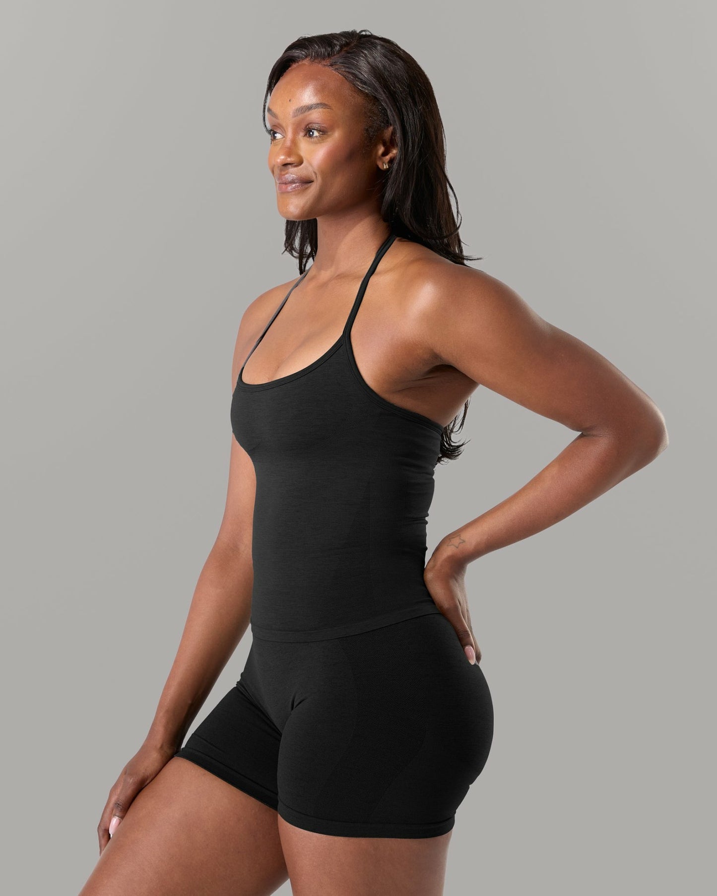 Halter Push Tank - Black - Workout Clothes For Women | Alphalete