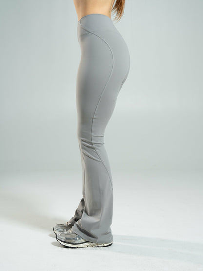 Aura Ultra-High Rise Flared Pant Long - Nickel | Alphalete