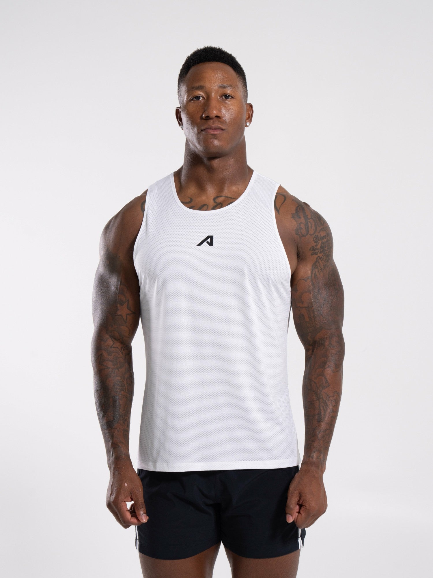 Base Cutoff - White - Mens Workout Tee | Alphalete